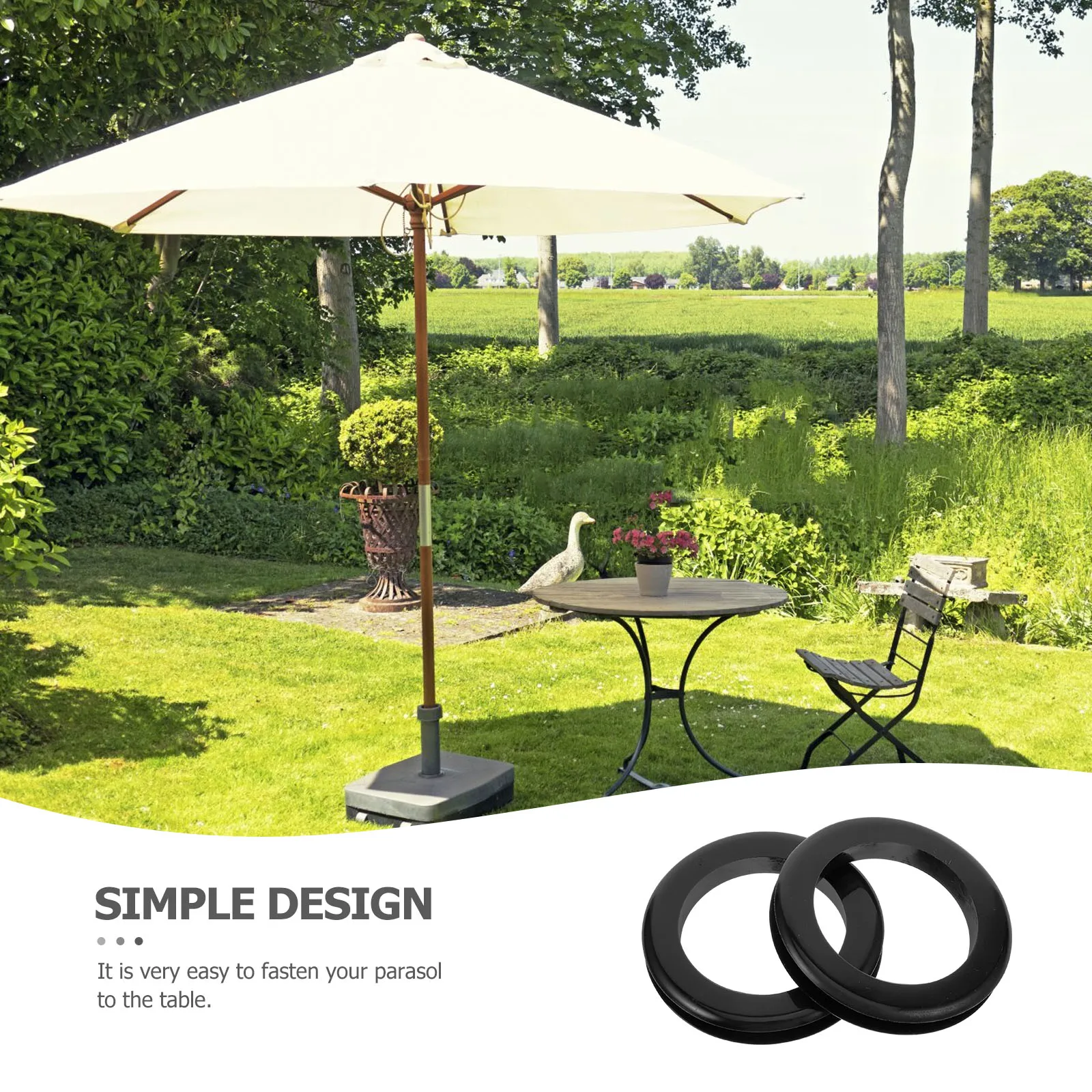 

2pcs Parasol Umbrella Hole Ring Set for Patio Table Sunshade Protector Insert Fixing Tool Durable Outdoor Umbrella for Coffee