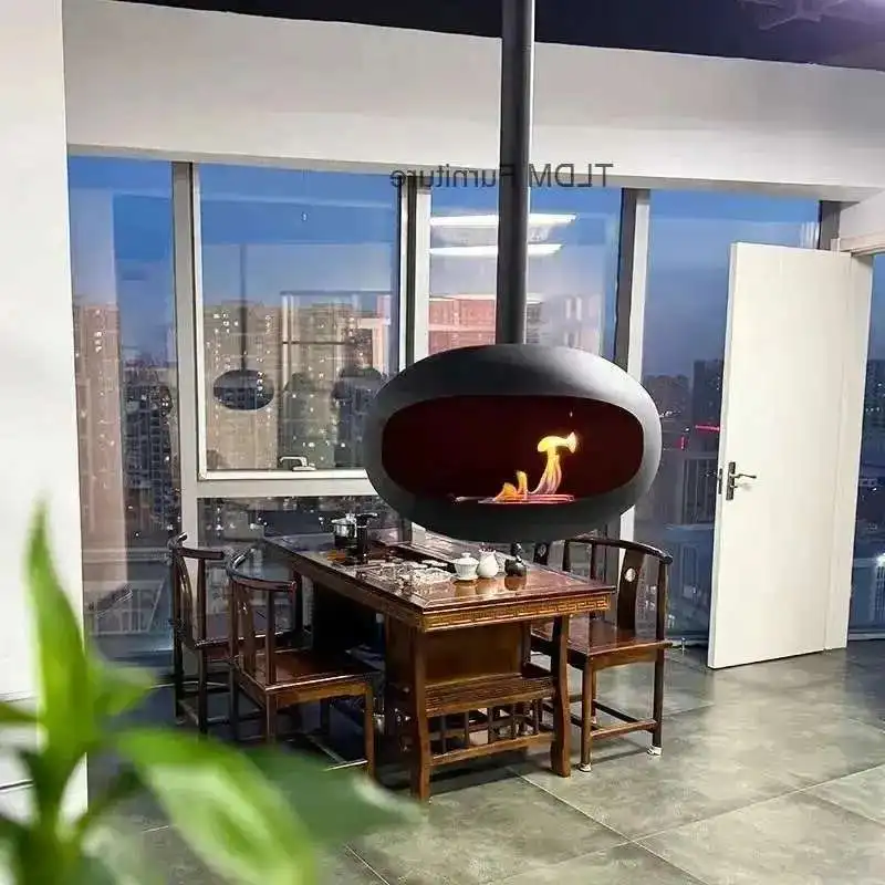 الشمال معلقة المواقد الإبداعية ديكور المنزل التدفئة غرفة المعيشة الشرفة الموقد الحقيقي مصمم الحديد الفن موقد للتدفئة
