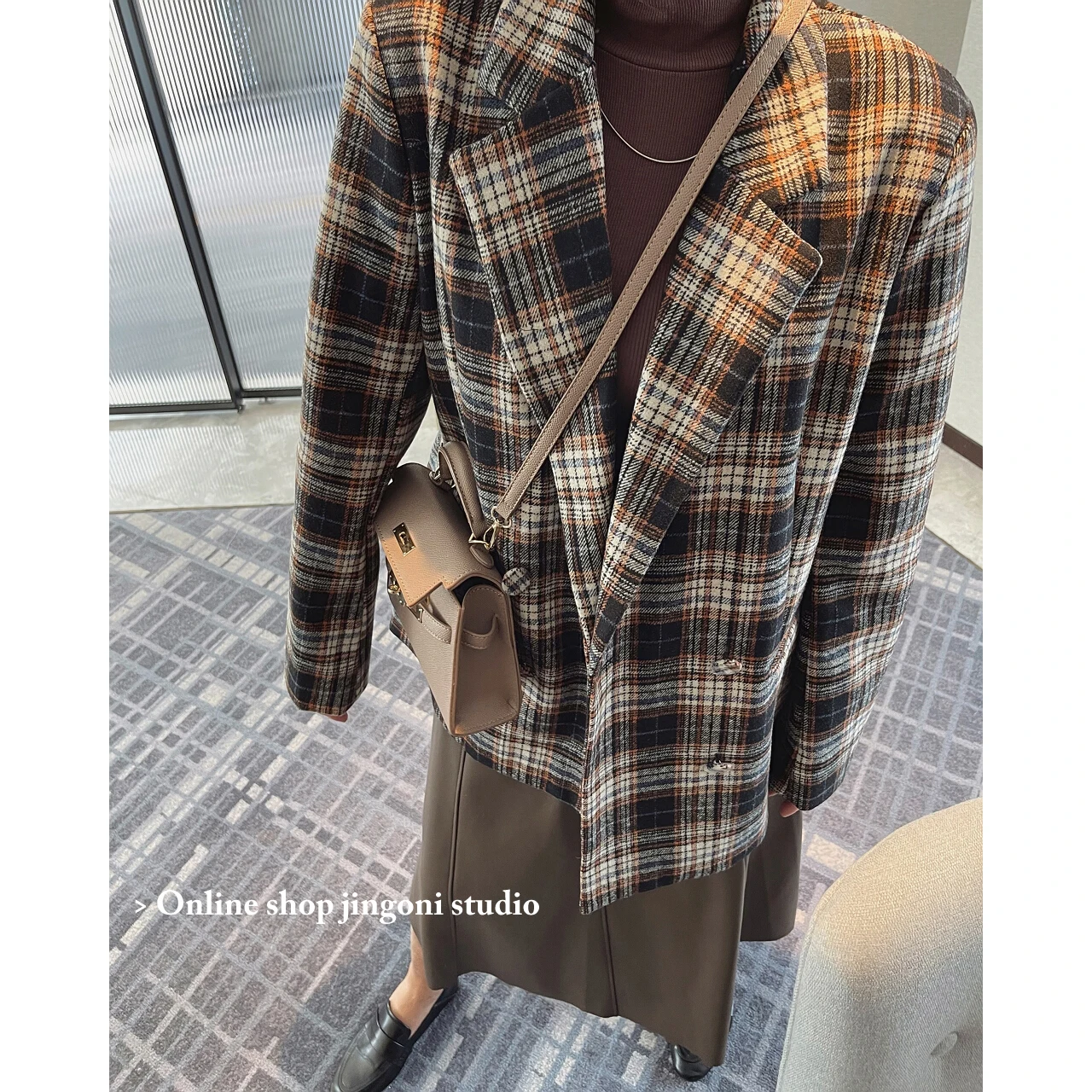 2022 Woman New Oem Woolen Plaid Tweed Blazers Suits Coats Jackets Tailoring Fashion Chic Elegant New Stylish Clothes Parkas Y2k