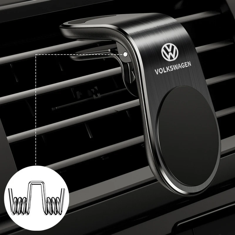 Suporte magnético de telefone para carro tipo L, clipe de suporte para smartphone adequado para todos os modelos para Volkswagen VW GOLF Polo Tiguan CADDY PASSAT