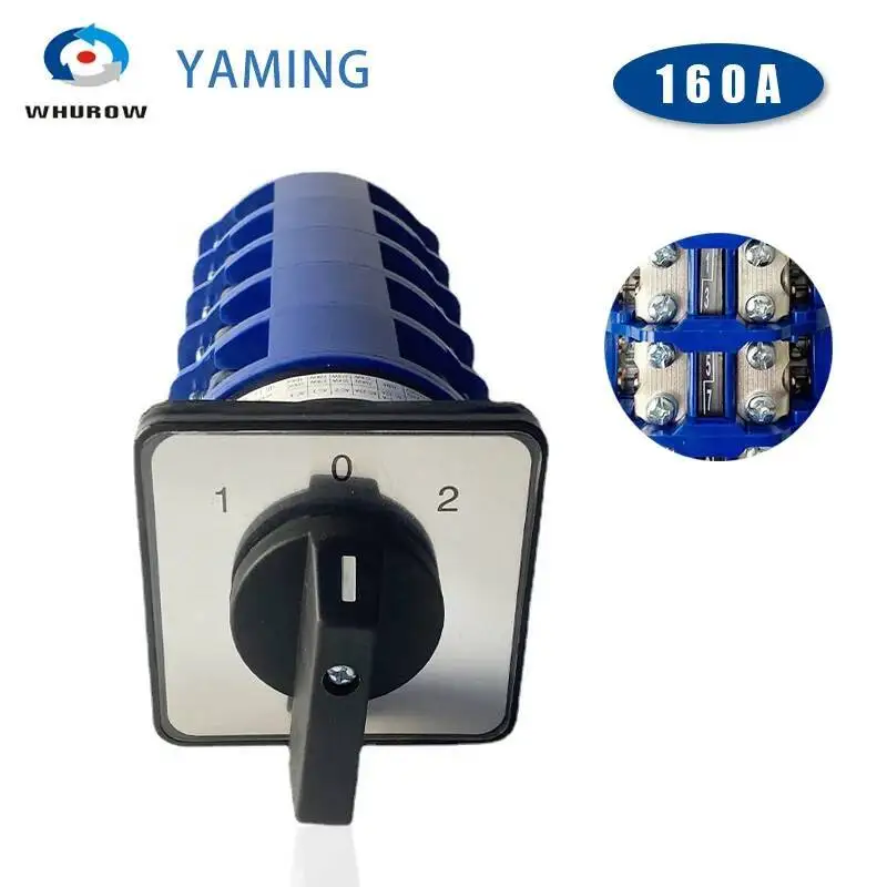 

LW26-160/5 Rotary Cam Switch 160A Five Layers Dual Power Control Generation Switching Motor Reverse Silver Contact