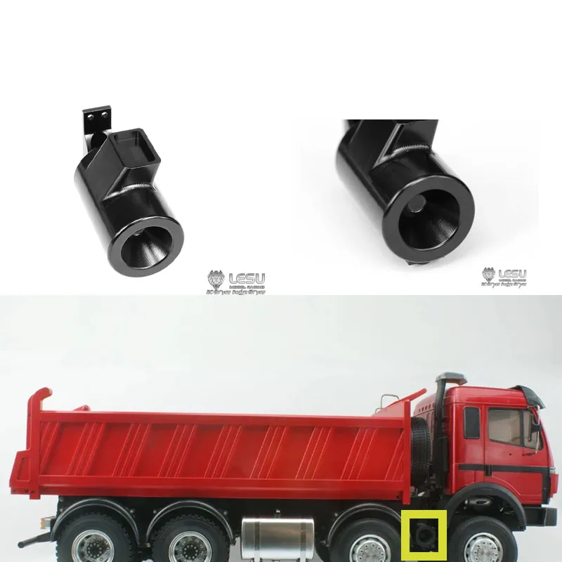 

Металлический выхлопной бак, обновленный черный G-6013-L для 1/14 Tamiya RC SCANIA Man, прицеп с дистанционным управлением, самосвал, модель прицепа