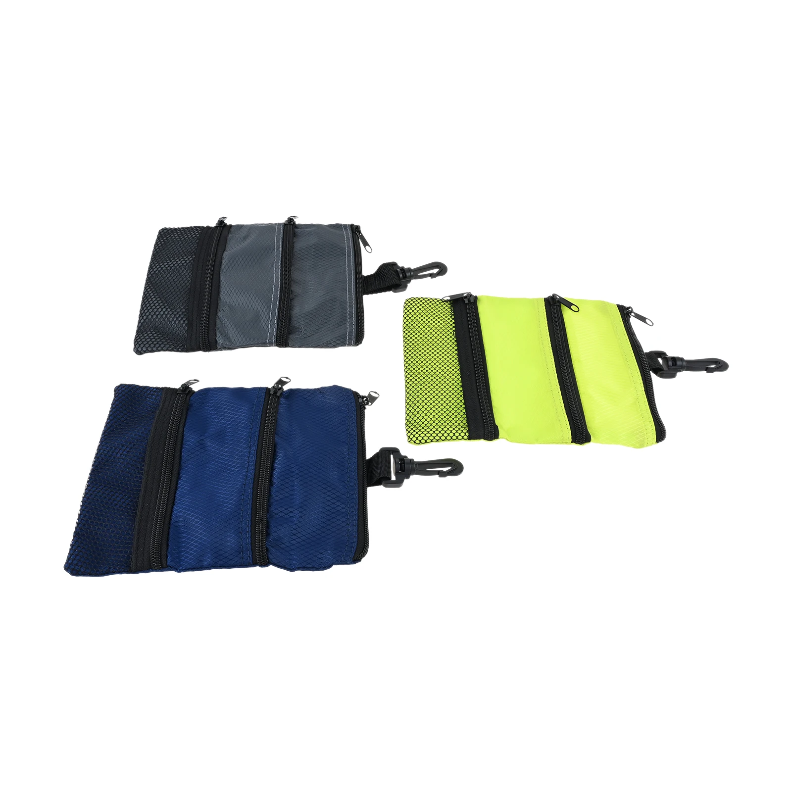 

1pc Nylon Golf Tee Holder Bag 20x16.5cm Three-layer Multiple Zippered Pockets with Hook Waterproof Golf Bag Accessories