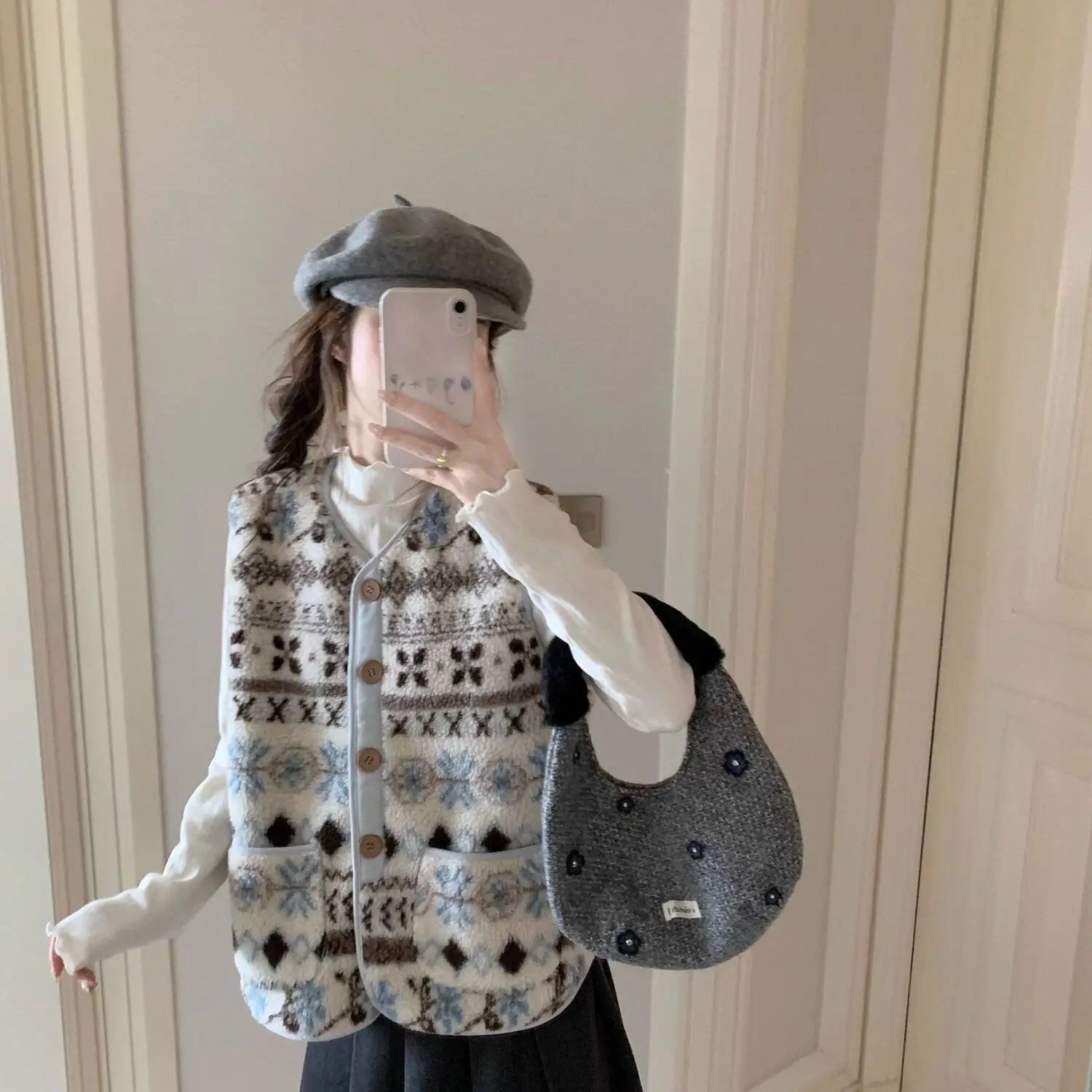 Diseño artístico vintage Casual en capas 2025 Otoño Invierno Nuevo chaleco en capas Bloque de color