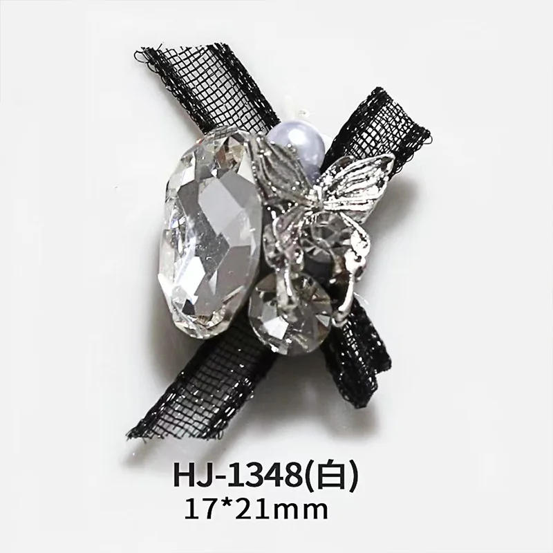 Organza Bow Pys Drill Alliage Nail Art, Rouge, Pigeon, Oeuf, 3D Bow, Papillon, Strass, Charme, Accessoires, 10Pcs