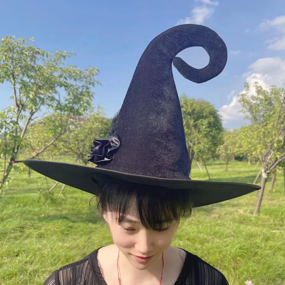 Halloween Witch Wizard Hat Party Costume Headgear Devil Cap Cosplay Props Decoration Accessories for Adult Women Men