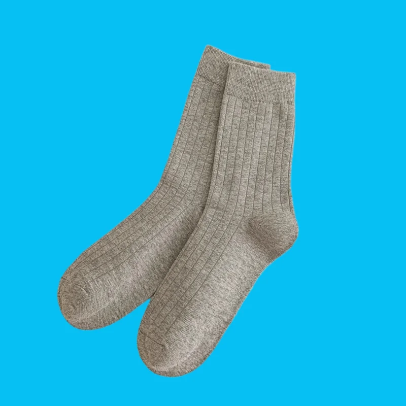 Calcetines desodorantes de tubo medio para hombre, medias de algodón absorbentes del sudor, rayas verticales, Color sólido, primavera y otoño, 5/10 pares