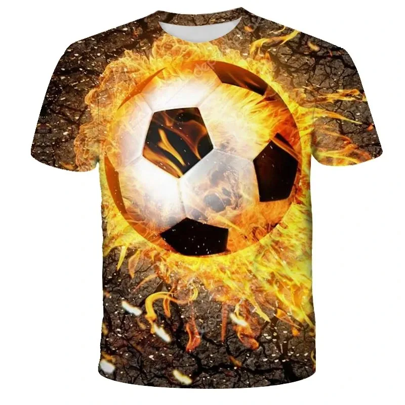 Fashion Football 3D Print Children T-Shirt Soccer Boy Girl Casual Tees Teen Kids Cool Clothing Funny Tops Sport Streetwear image 2