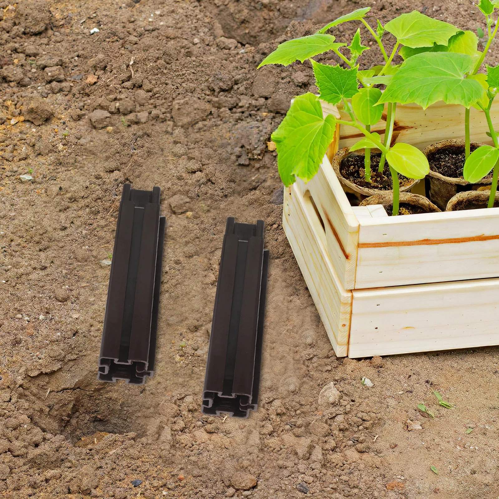 6 個植栽ボックス列プラスチックプランター足バルコニーガーデン簡単組み立て屋外スタンドレイズドベッド足交換