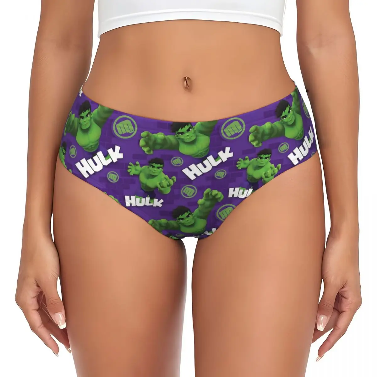 Bragas calientes elásticas cómodas de las mujeres de la ropa interior de los calzoncillos calientes de la ira verde de Hulk de encargo