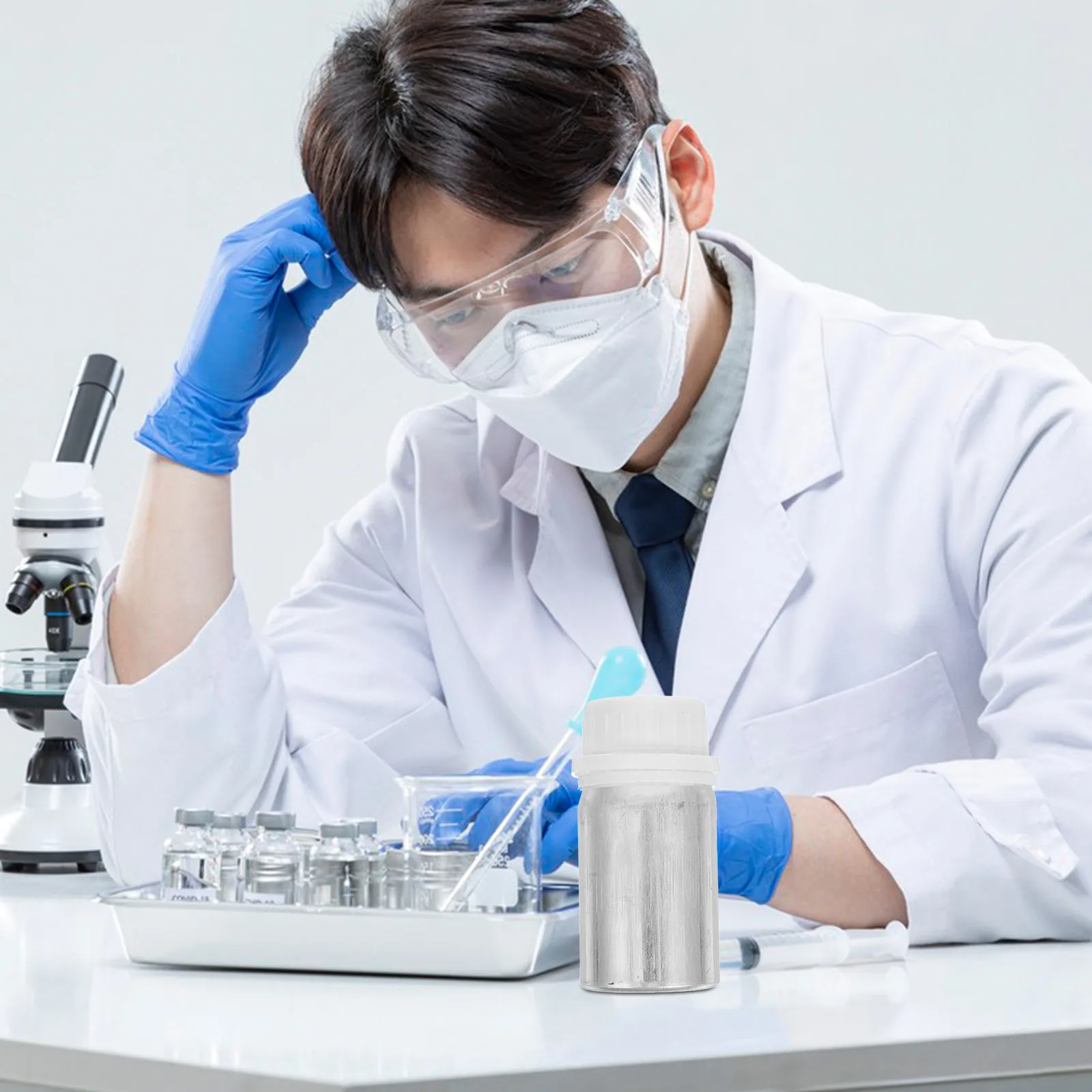 

4Pcs Aluminum Plastic Reagent Bottles Sample Liquid Storage Containers Leak Proof Laboratory Bottles Reagent Bottle Empty