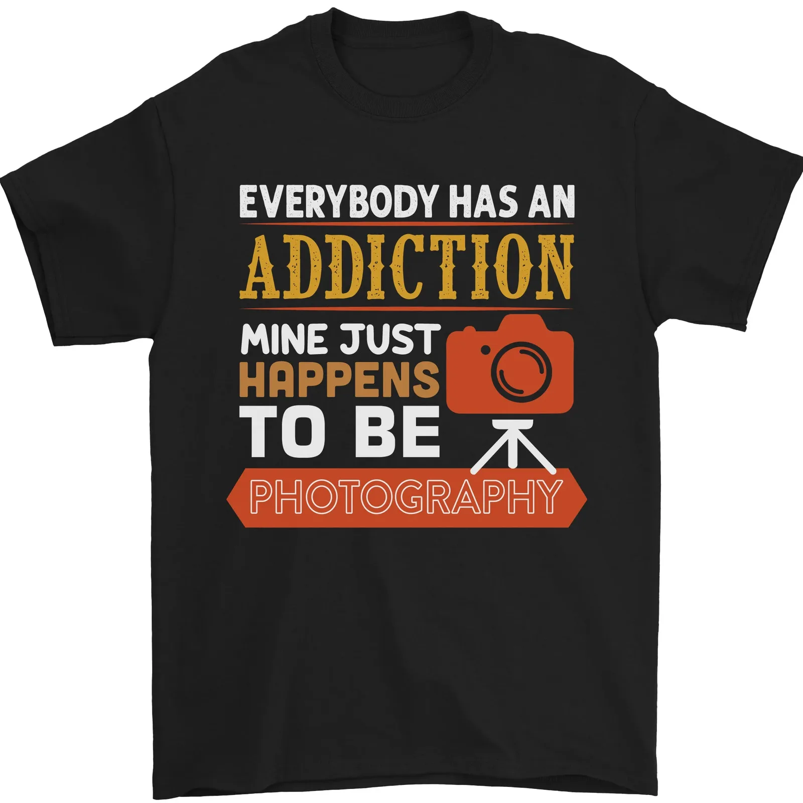 Photography Addiction Funny Photographer Men's 100% Cotton