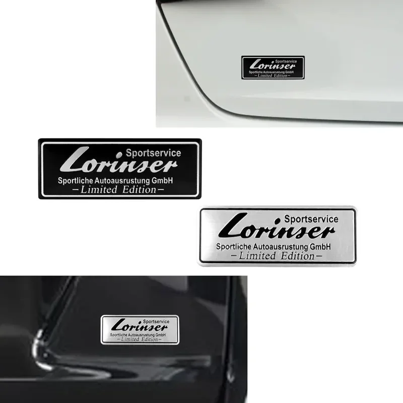 Car Styling 3D Aluminum Lorinser Emblem Car Body Side Rear Trunk Badge Fender Sticker Decoration Auto Accessories