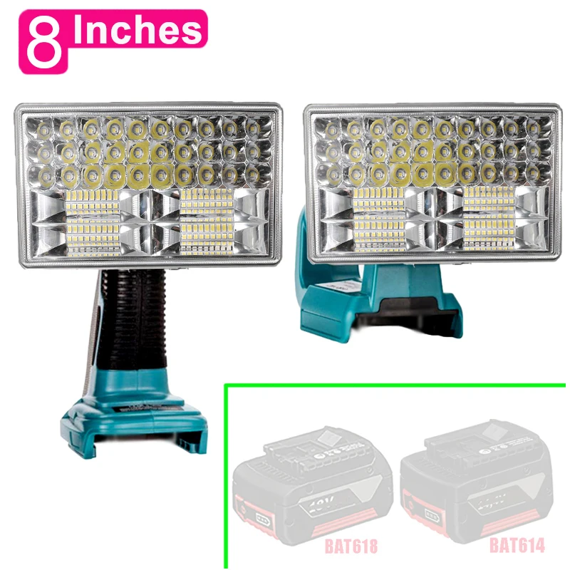 Car Work Lamp Li-ion Battery Adapter USB Charger Outdoor Work Light For Makita For DeWalt For Bosch For Milwaukee Li-ion Battery