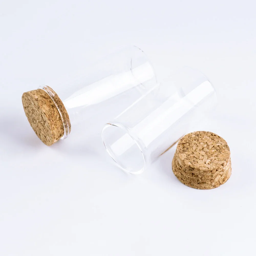 6pcs/Lot 70*37mm 50ml Small Glass Bottles Stopper Corks Crafts Jars Mini Transparent Empty DIY Glass Vial Bottles Tiny Jars