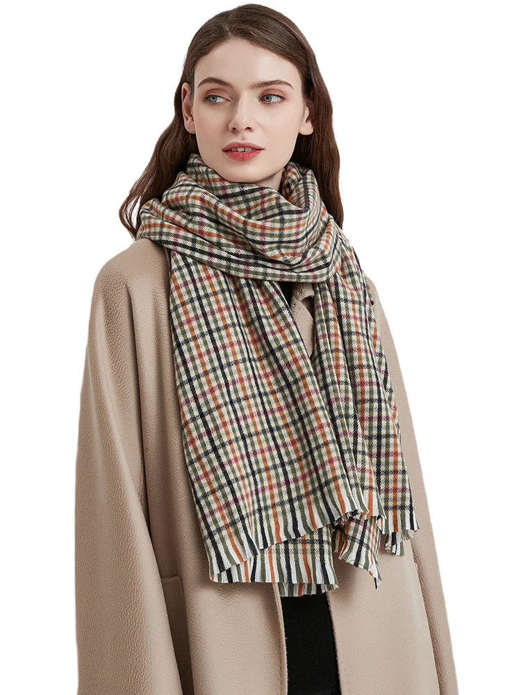 New 2023 Imitation Cashmere Women Scarf Winter Vintage Plaid Scarve Pashmina Mujer Female Foulard Bufanda Long Wrap Shawls Pareo