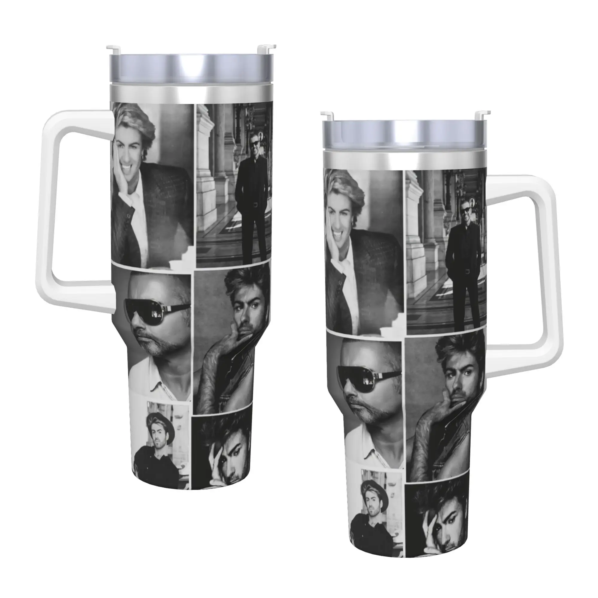 Stainless Steel Tumbler George Michael British Singer Coffee Mug  Heat Preservation Cold and Hot Mugs Cup Driving Water Bottle