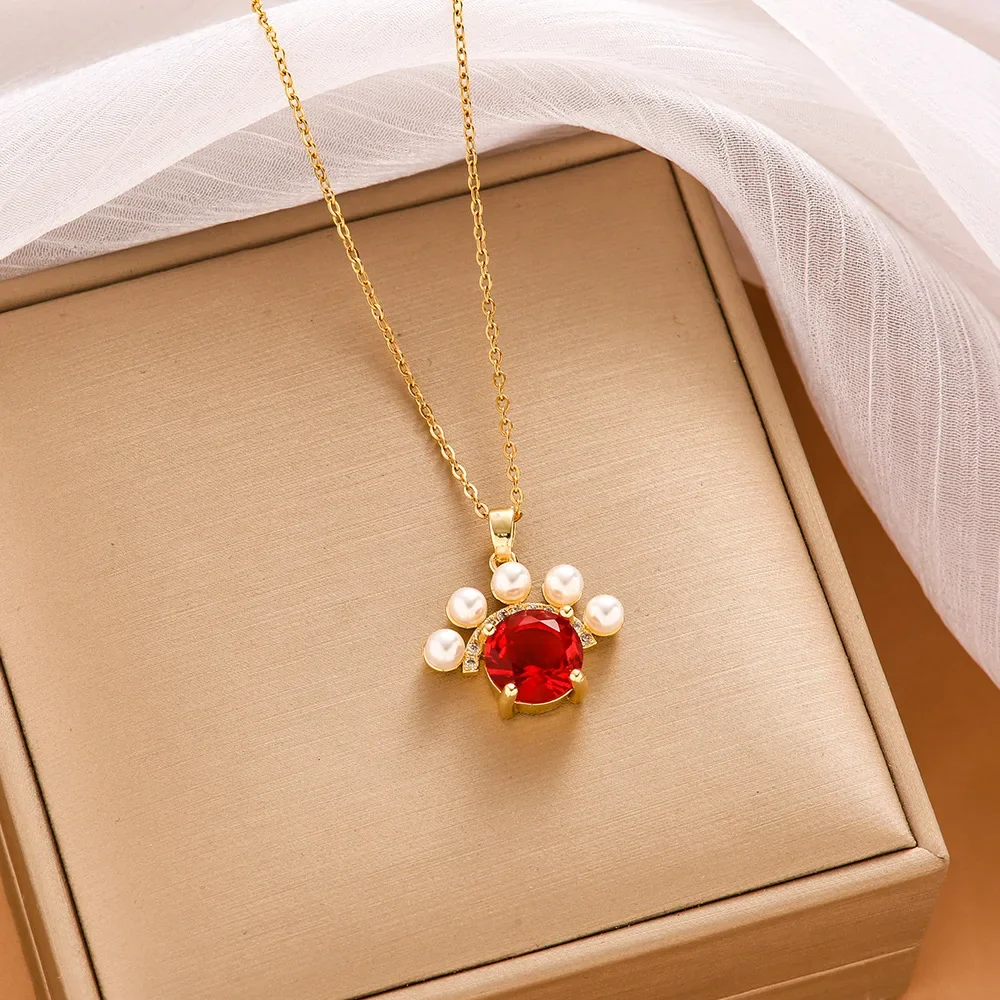 Простой и нишевый дизайн, цепочка со сломанными костями, легкое роскошное ожерелье из цветного циркона в стиле ретро с драгоценными камнями.