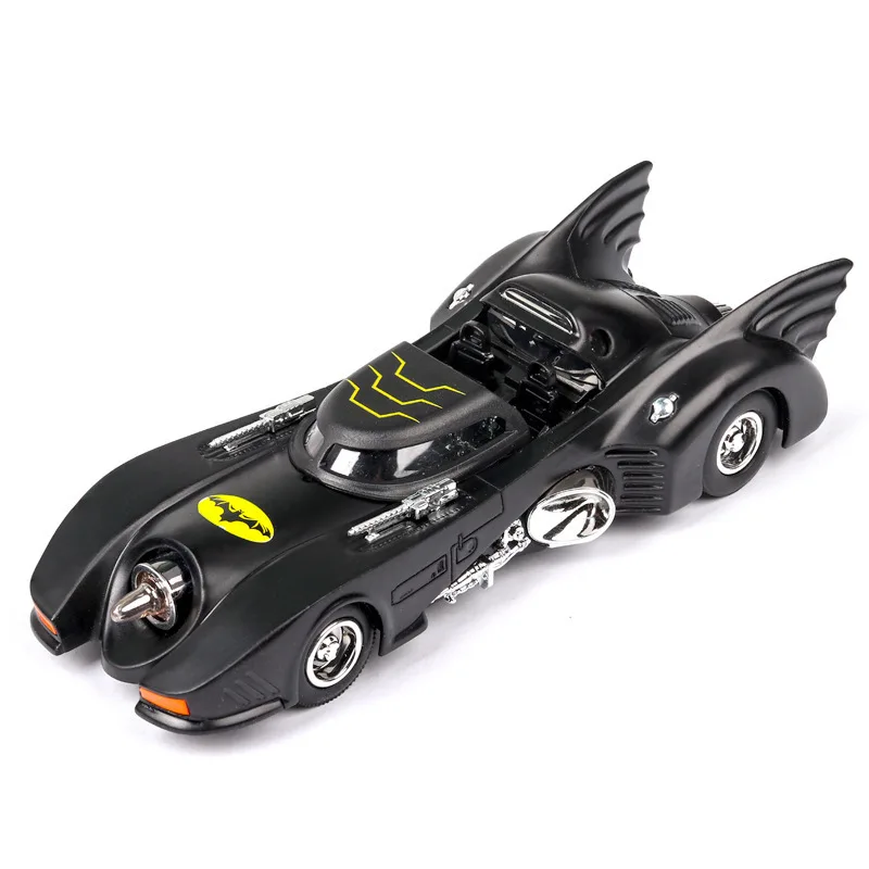 1:36 Alloy car model Classical classic car bat fighting car pull back children's toy with sound and light model ornament