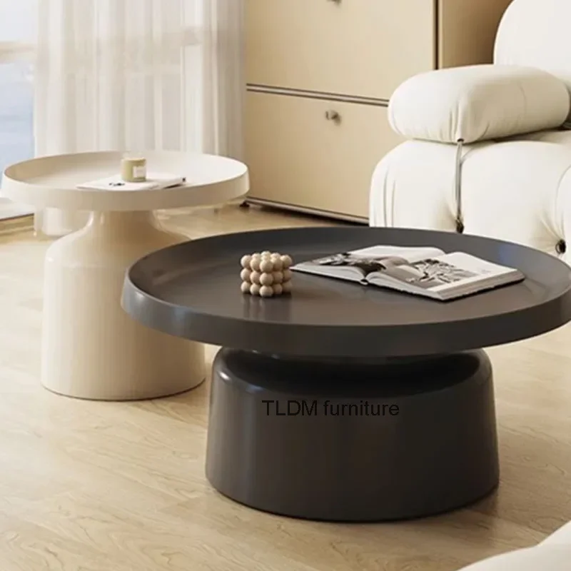 Stainless Steel Black Coffee Tables Modern Design Metal Minimalist Coffee Tables Round Removable Mesa Auxiliar Room Furnitures