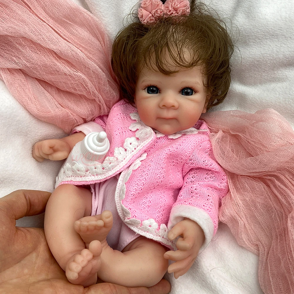 

12-дюймовая микро-бетовая полностью силиконовая кукла Reborn Baby Pretty Girl, моющееся тело, твердая силиконовая кукла, подарок на день рождения, Рождество