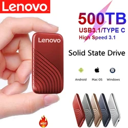 Lenovo 2024 New SSD Flash Hard Drive External Type-C High Speed USB3.1 2TB 4TB 8TB SSD Storage Portable HD Hard Disk For Laptop