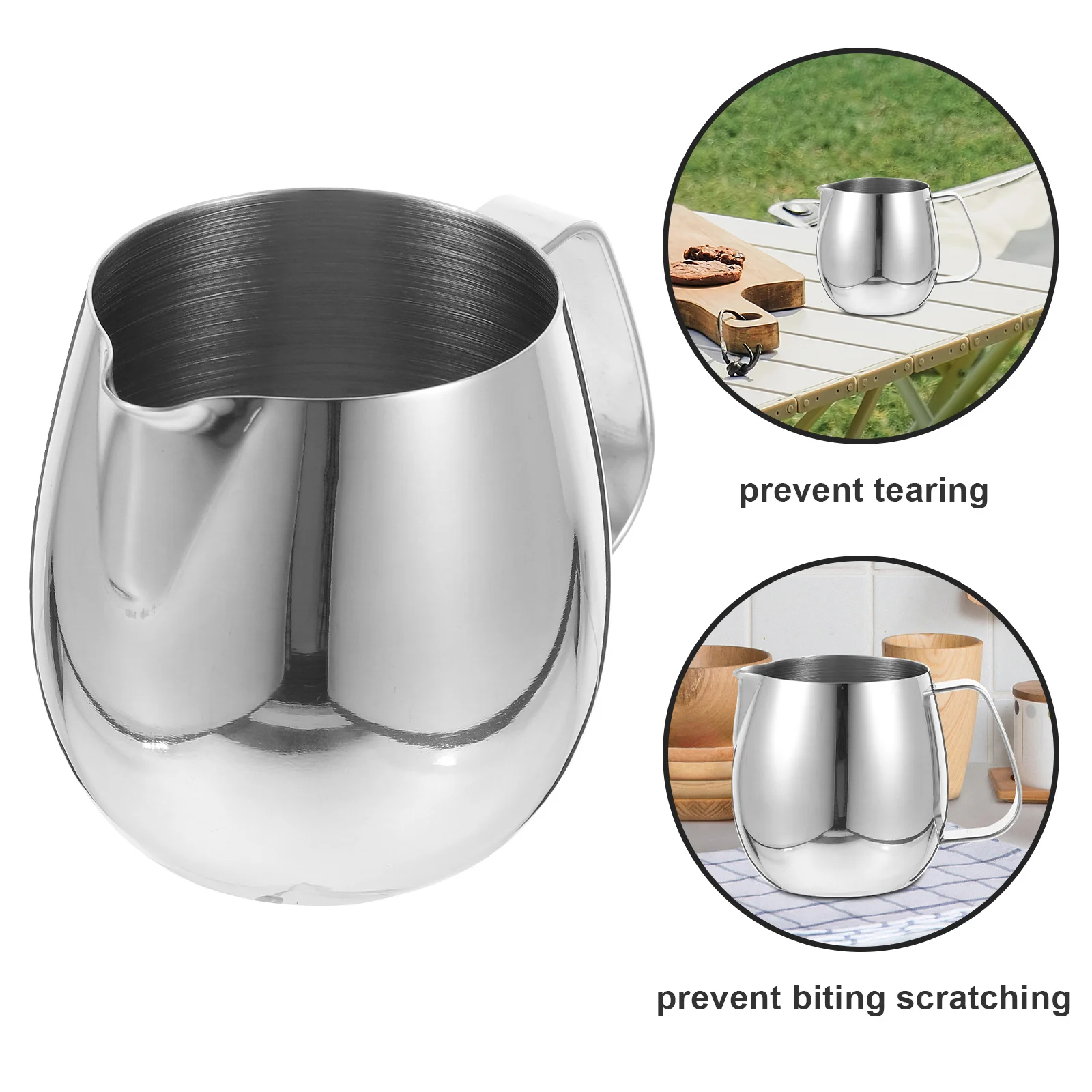 

Stainless Steel Frothing Cup Thickened Small Creamer Pitcher Coffee Milk Pitcher Latte Art Stainless Milk Frother Cup