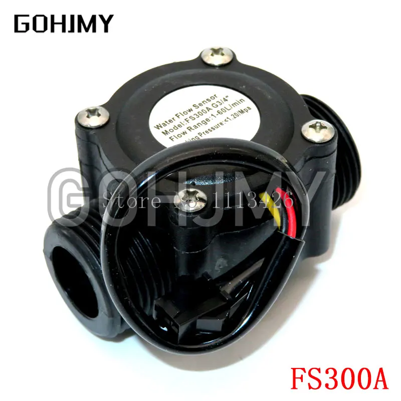 Water flow sensor flowmeter Hall flow sensor 4/6 points G1/2/3/4 Water control 1-30L/min 2.0MPa YF-S201 FS300A