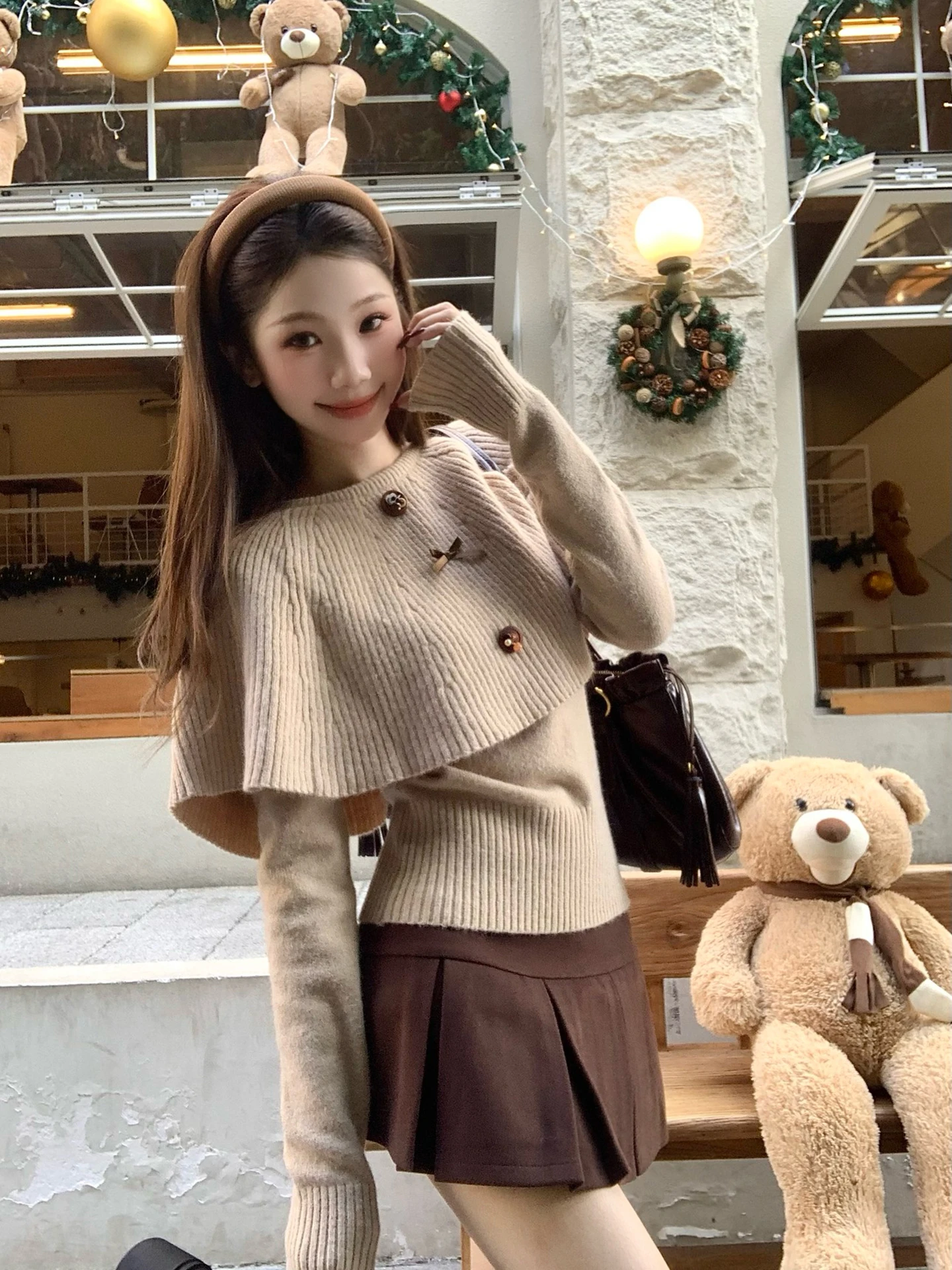 

Комплект свитеров Korean Sle Pure Desire для женщин: теплый зимний комплект из трикотажа, свободный крой, с узлом, в стиле «ленивый шик», длинный рукав