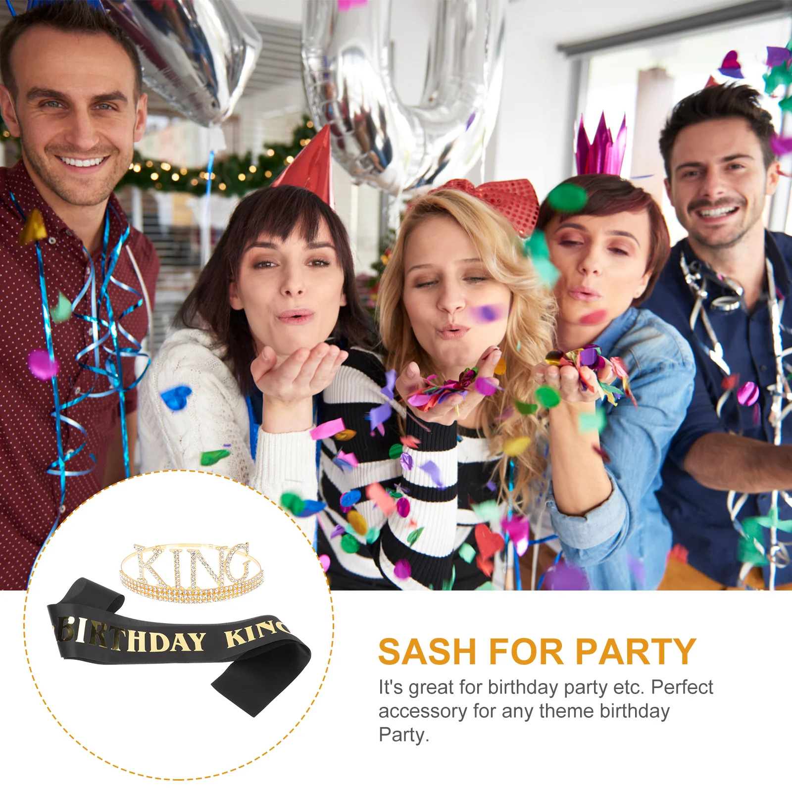 

1Set Crown Headdress Set for Men Rhinestone King Crown Birthday Prom Decorations Costume Costume Crowns Birthday Crowns