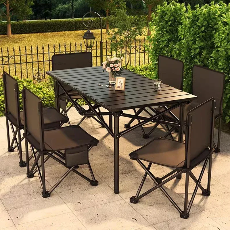 Tourist Folding Outdoor Tables Balcony Picnic Coffee Height Adjustable Outdoor Table Parasol Beach Garden Furniture Muebles FYOT