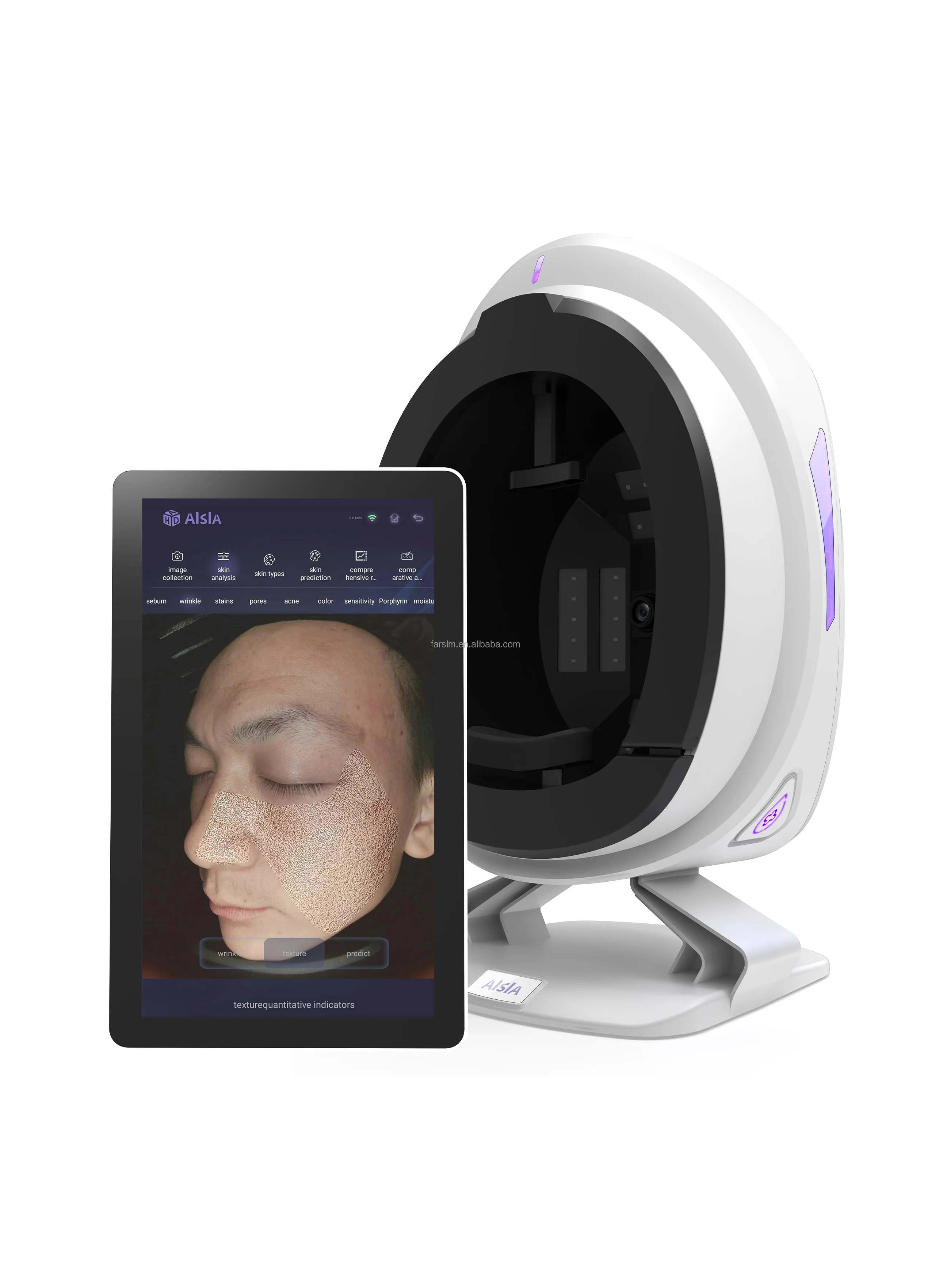 New AISIA Q1 Skin Analyzer 8 Spectrum Skin Detection 36 Megapixel Industrial Camera Beauty Machine