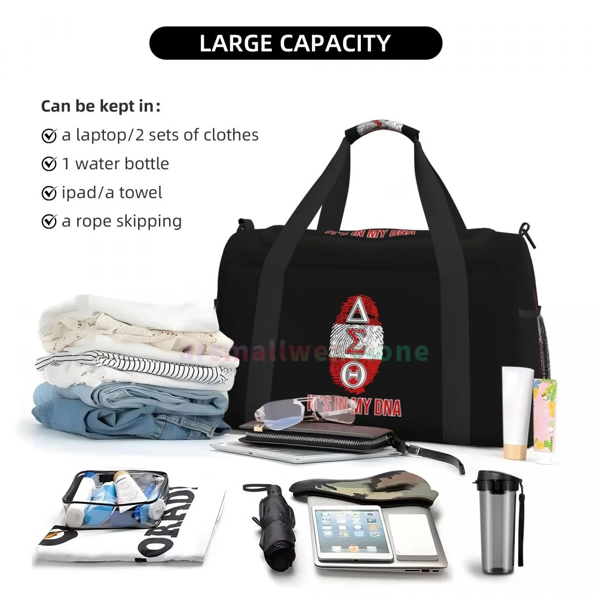 Delta Sigma Theta Sorority Travel Duffel Bags Sport Gym Yoga Bagagetas Gepersonaliseerde weekendtas met schouderriem