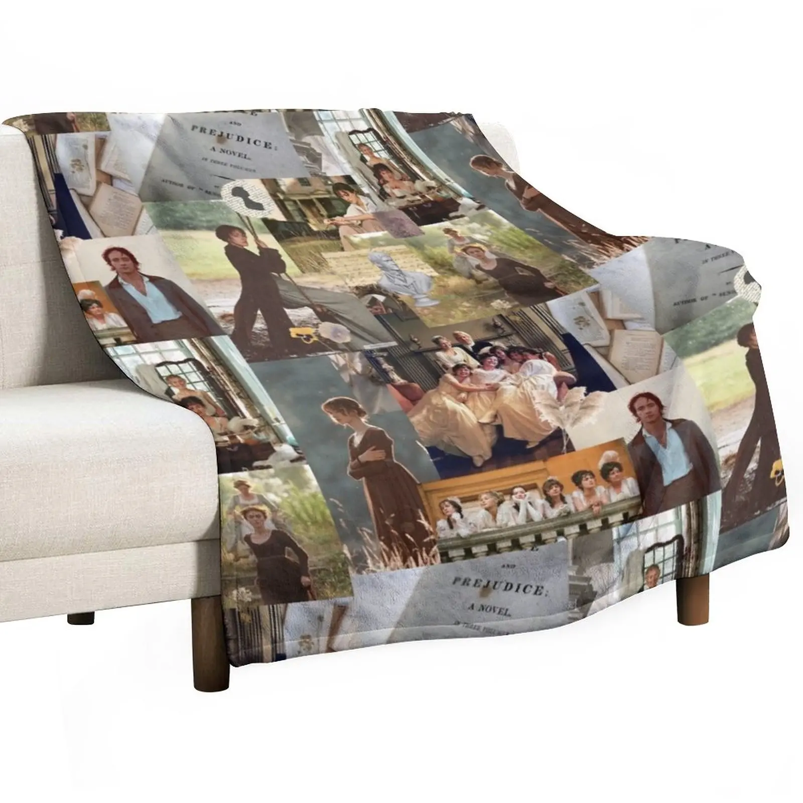 Pride and Prejudice Collage Throw Blanket Blanket For Decorative Sofa Cute Blanket Plaid