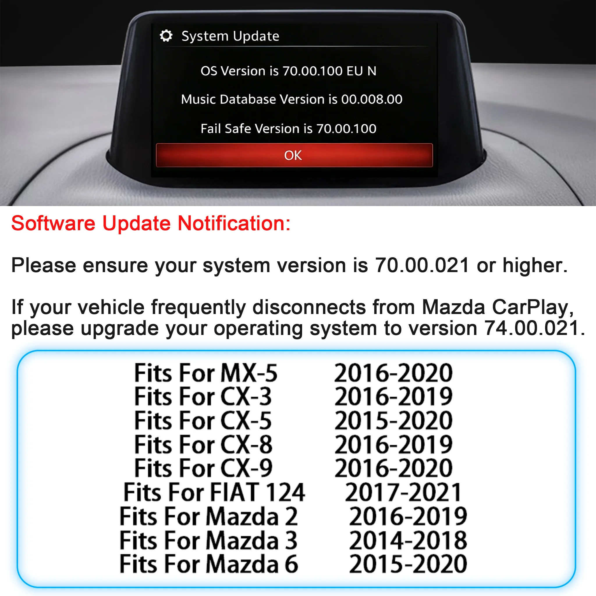 Wireless Android Auto And Carplay USB/Type-C Adapter for Mazda2 3 6 CX30 CX5 CX8 CX9 Bluetooth WiFi Connectivity - view 6