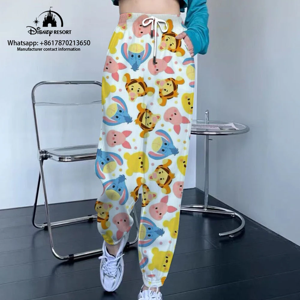 Mickey Minnie Animation Autumn New Women\'s Casual Harajuku Street Style Small Feet Versatile Unisex Sports Pants 2024