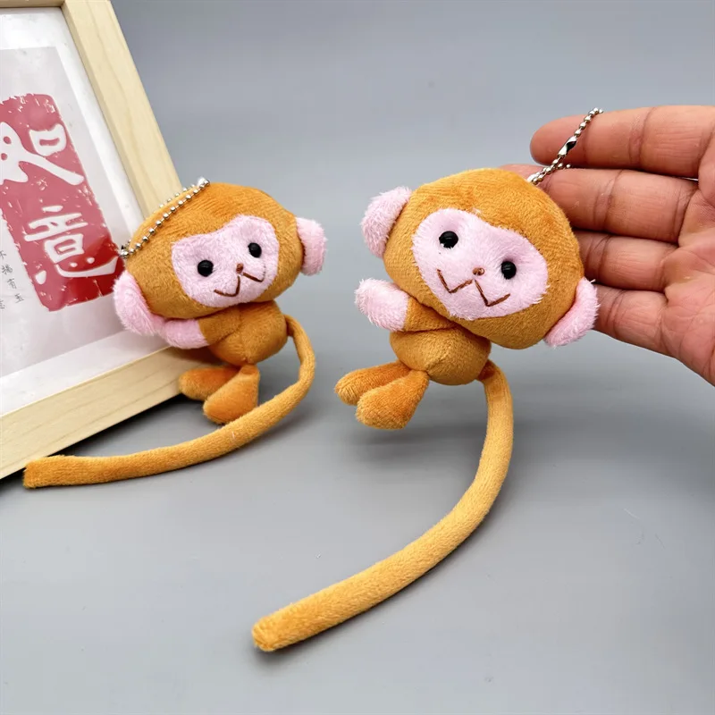 

Cute Long-tail Monkey Plush Keyring Funny Simulation Wildlife Monkey Plush Stuffed Toy Backpack Decor Charm For Birthday Gifts