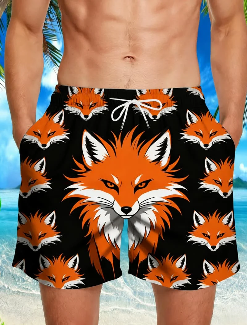 

Men's Charming Cartoon Creature Full Print Casual Shorts - Summer Trendy Streetwear For Vacation And Daily Outfits