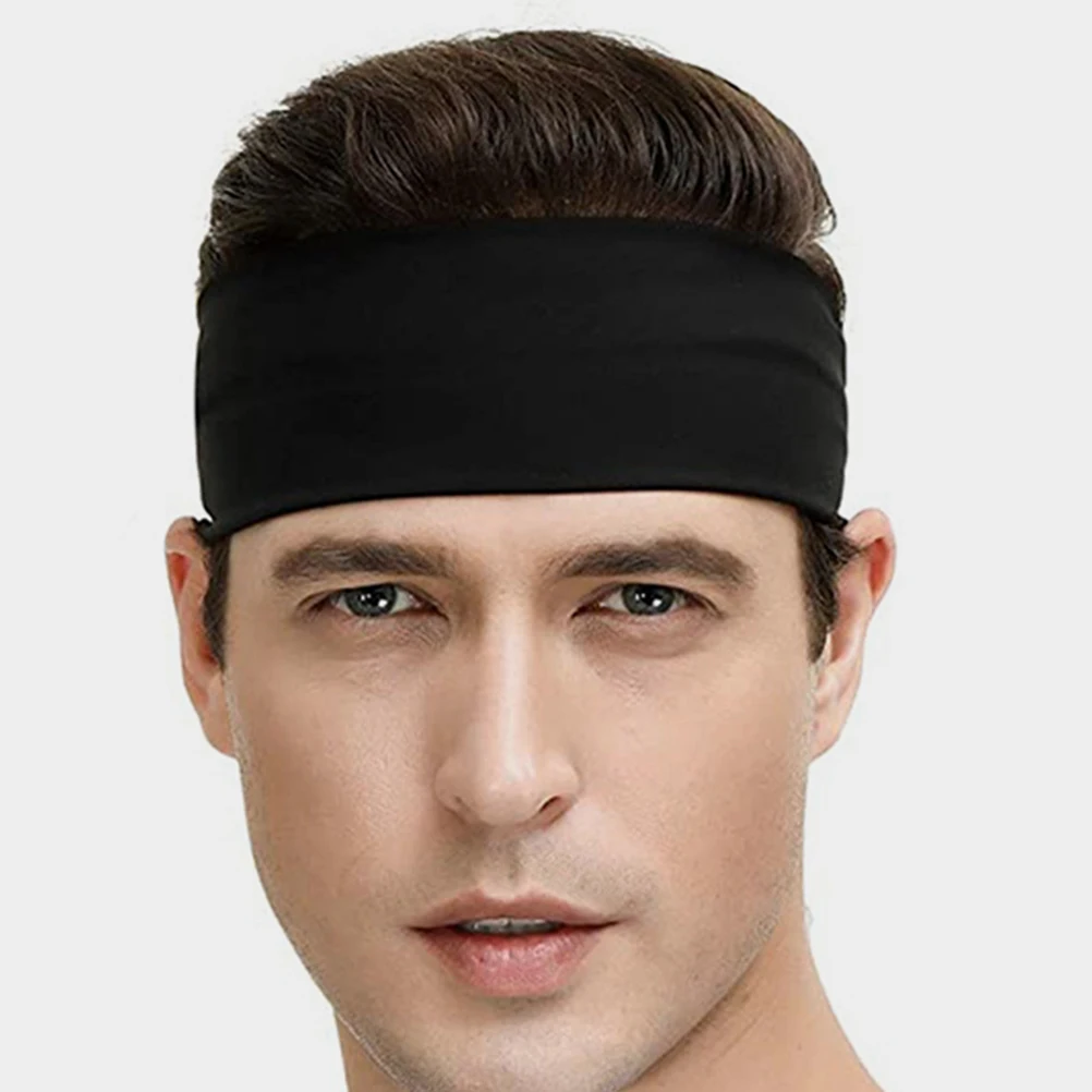 

4pcs Sports Headbands for Men Sweatbands Athletic Yoga Workout Accessories Male Outdoor Fitness Bandana Black