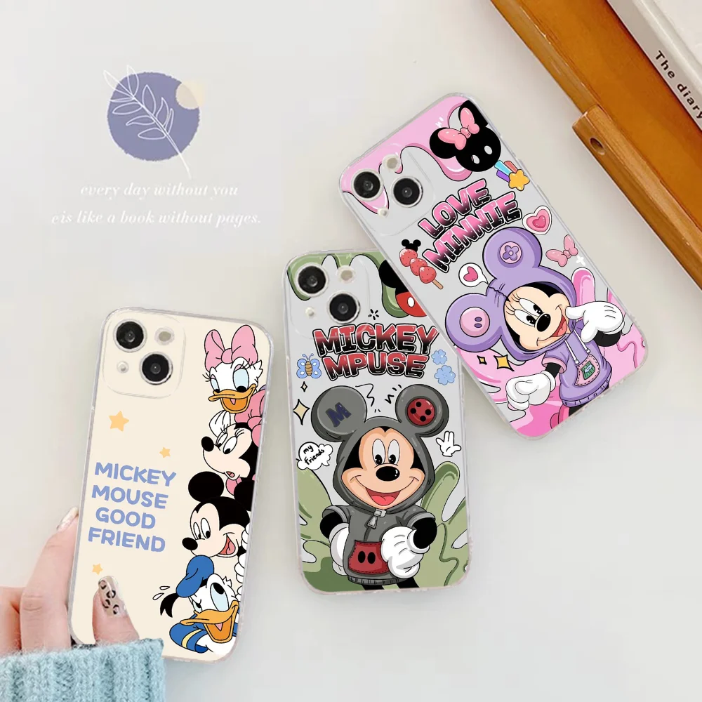 M-Mickey M-Minnie Phone Case For IPhone 16 15 8 7 6 6S Plus X SE XR XS 14 11 12 13 Mini Pro Max Mobile Case