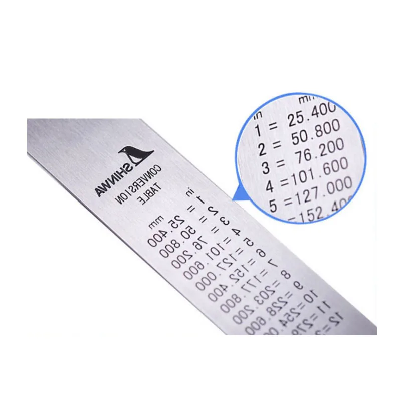 SHINWA Penguin Steel Straight Ruler Stainless Steel Ruler Thickened Scale Steel Plate 15 30 60 100cm 21673