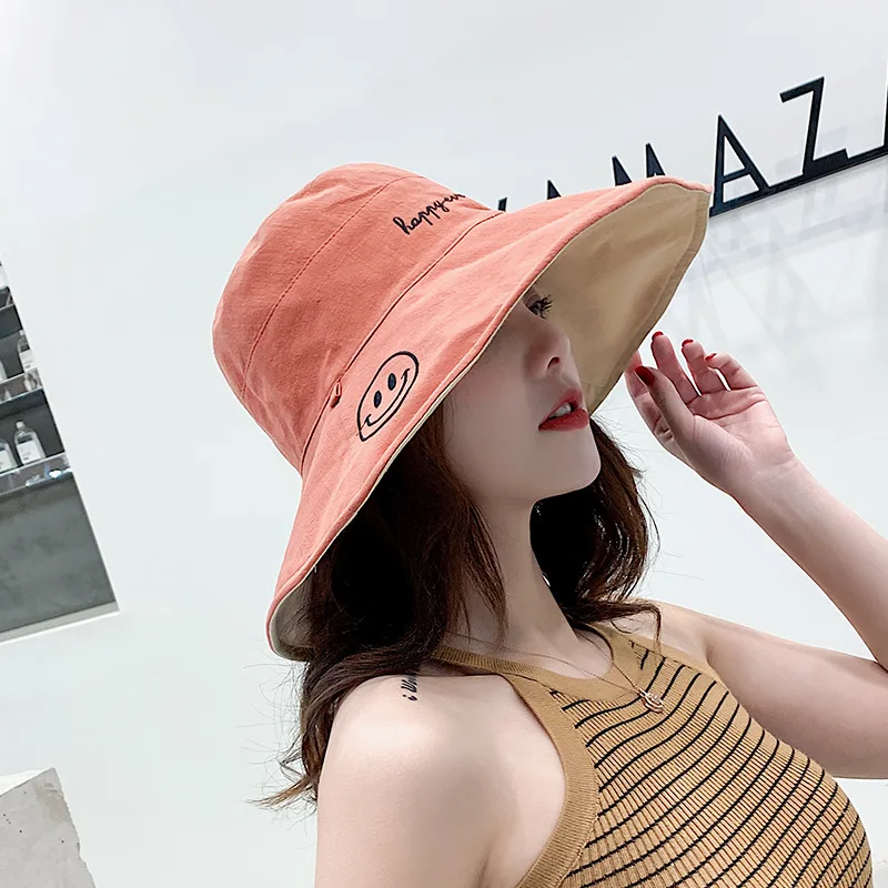 2022cotton bucket hat ladies summer sun protection panama hat double-sided sun hat fedora hat outdoor fisherman hat beach hatS56