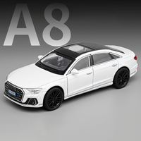 1:32 A8 RS6 Car Model Toy Doors Opened Sound Light Alloy Diecast Shock Absorption Simulation Vehicle Models Ornaments Gifts