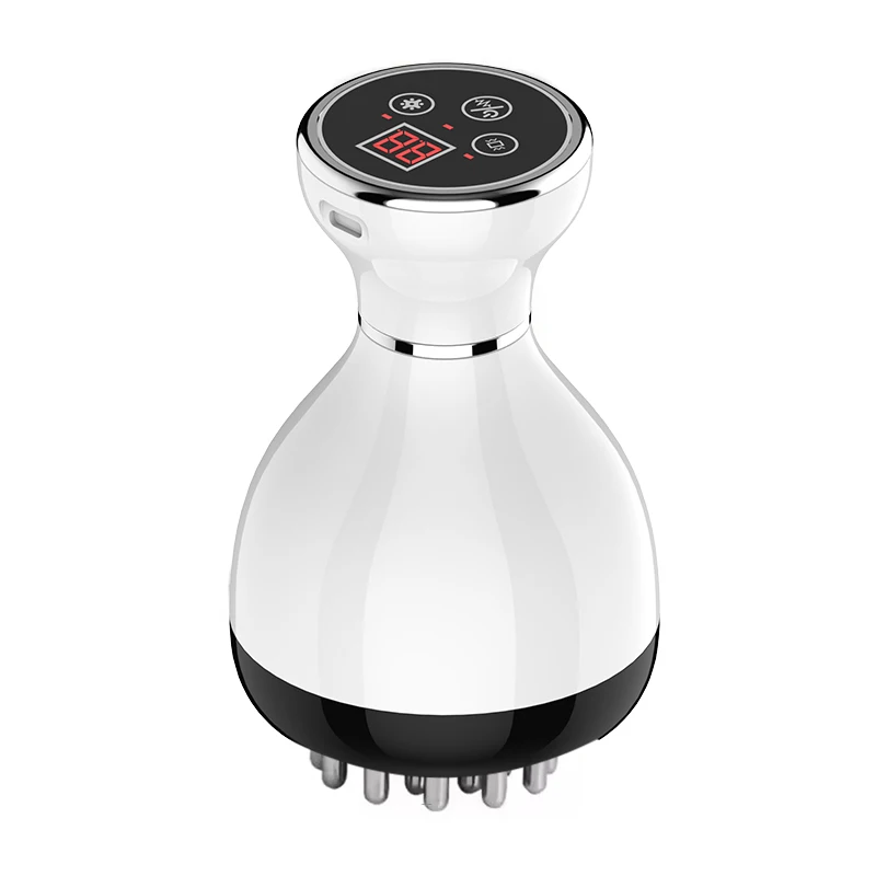 Escova de massagem meridiana elétrica, queima de gordura corporal completa, gua sha, drenagem linfática, anticelulite, microcorrente, massageador de aquecimento