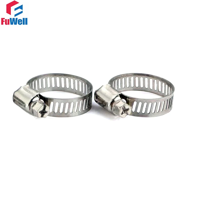 20PCS 16-25/19-29mm Stainless Steel Hose Clamp Adjustable Pipe Clamps Worm Drive Pipes Tube Clamp Clips for Plumbing Automotive