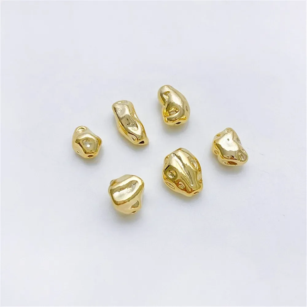 

14K Gold Bag Baroque Irregular Special-shaped Stone Beads Handmade DIY Bracelet Necklace Jewelry Bead Partition Accessories
