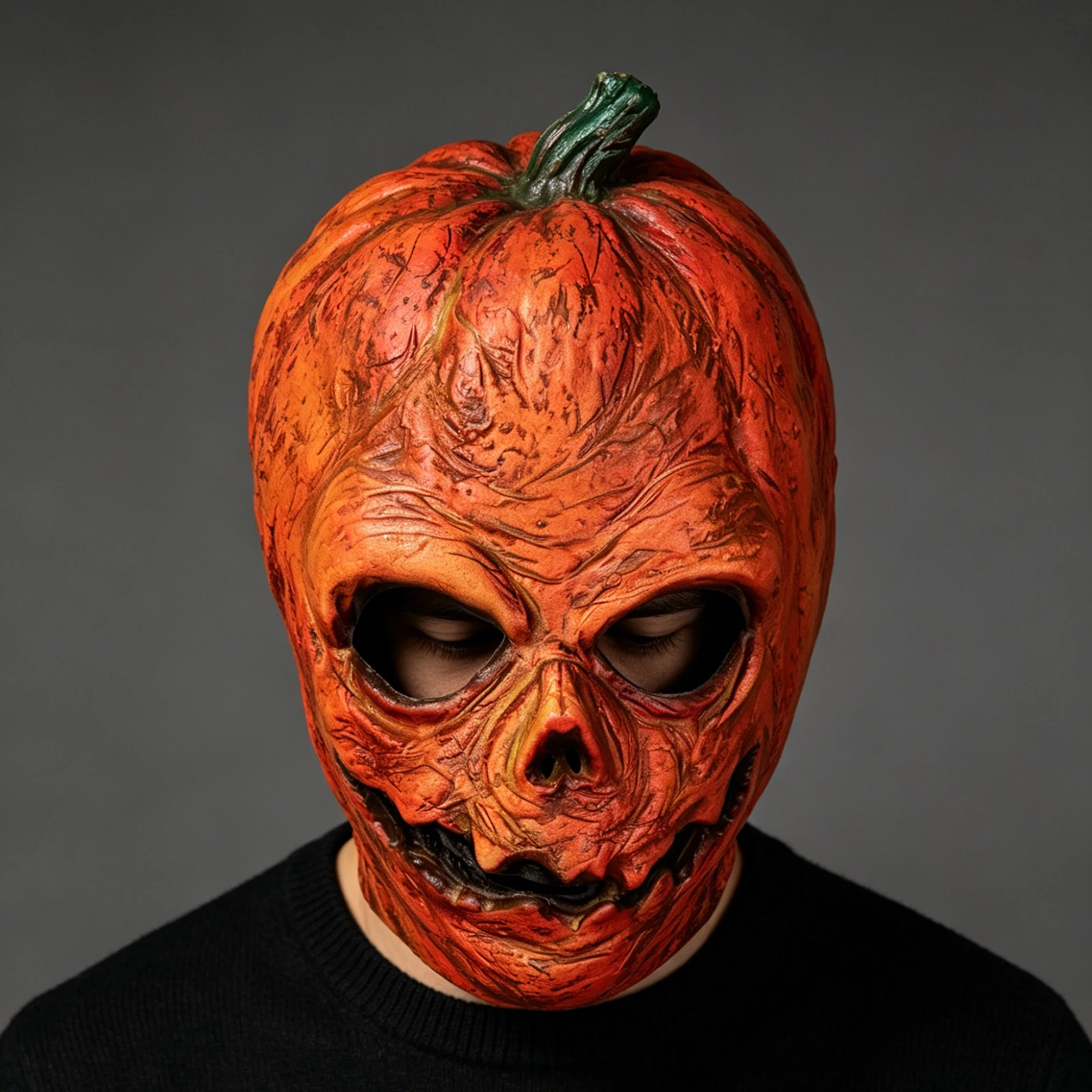 Horror Pumpkin Full-Face Mask, Perfect for Holiday Party Costumes, Ideal for Halloween Pranks, Masquerade Balls, and Carnival Parties view 6
