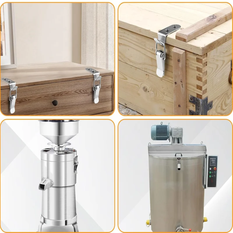 10/1pcs Nickel plated iron Mini Lock Cabinet Boxes Spring Loaded Latch Catch Toggle Clamp Hasp For Chest Box Gift Suitcase Case