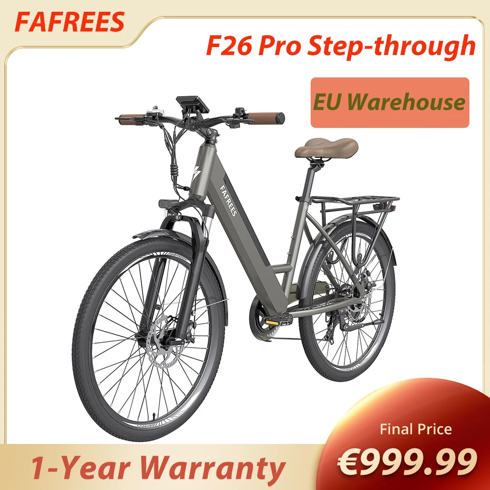 FAFREES F26 Pro Step-through Electric Bike City E-Bike 25 Km/h 250W Motor 36V 10Ah Embedded Removable Battery 7 Speed