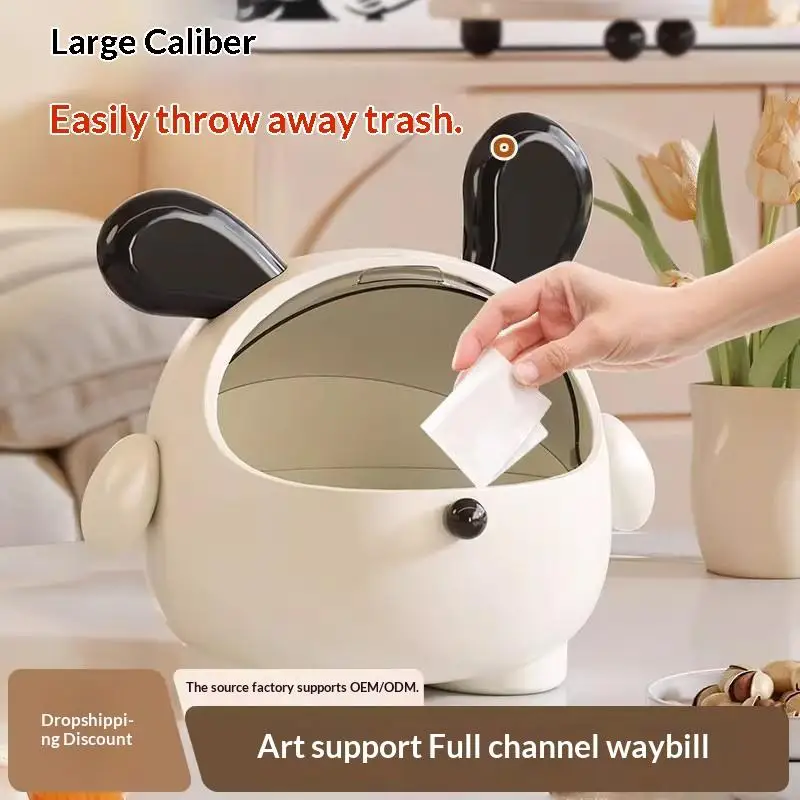 Multifunctional Desktop Storage Box Rabbit High-capacity Desk Organizer Bin Dustproof With Lid Hair Accessories Storage Rack 1P
